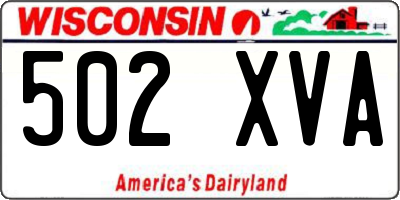 WI license plate 502XVA