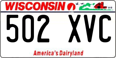 WI license plate 502XVC