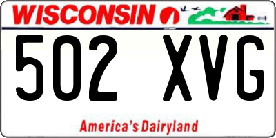 WI license plate 502XVG