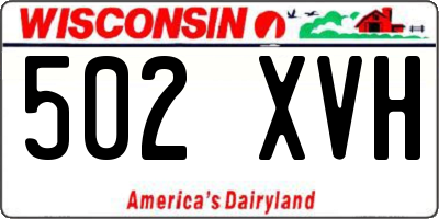 WI license plate 502XVH