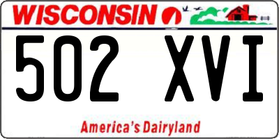 WI license plate 502XVI