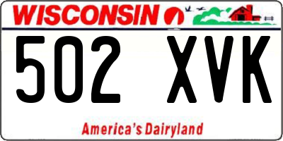 WI license plate 502XVK