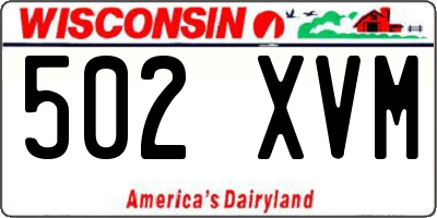 WI license plate 502XVM