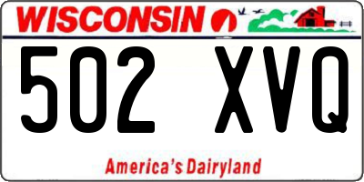 WI license plate 502XVQ