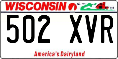 WI license plate 502XVR
