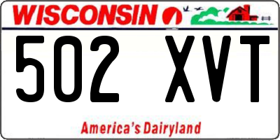WI license plate 502XVT