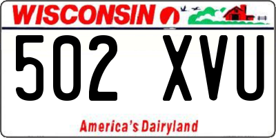 WI license plate 502XVU