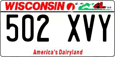 WI license plate 502XVY