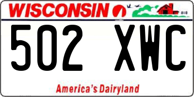 WI license plate 502XWC