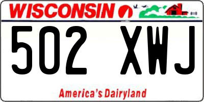WI license plate 502XWJ