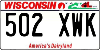 WI license plate 502XWK