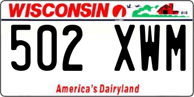 WI license plate 502XWM