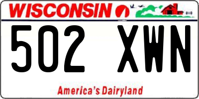 WI license plate 502XWN