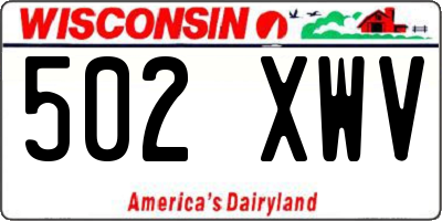 WI license plate 502XWV