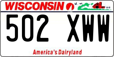 WI license plate 502XWW