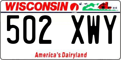 WI license plate 502XWY