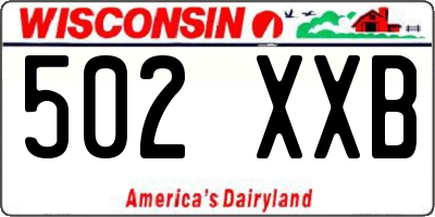 WI license plate 502XXB
