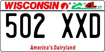 WI license plate 502XXD
