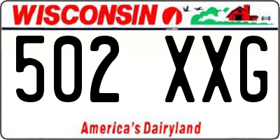 WI license plate 502XXG