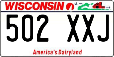 WI license plate 502XXJ