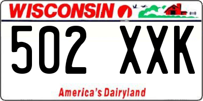 WI license plate 502XXK