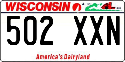 WI license plate 502XXN