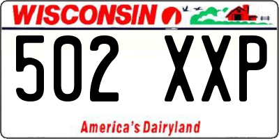 WI license plate 502XXP