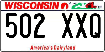 WI license plate 502XXQ