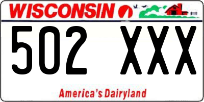 WI license plate 502XXX