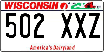 WI license plate 502XXZ
