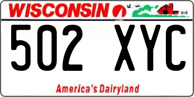 WI license plate 502XYC