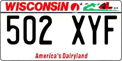 WI license plate 502XYF