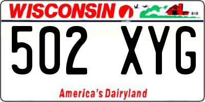 WI license plate 502XYG