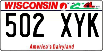 WI license plate 502XYK