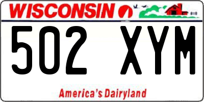 WI license plate 502XYM