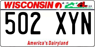 WI license plate 502XYN