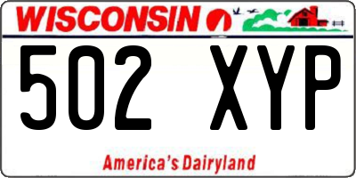 WI license plate 502XYP