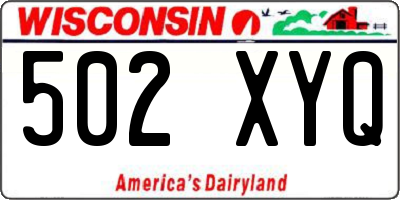 WI license plate 502XYQ