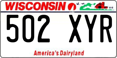 WI license plate 502XYR