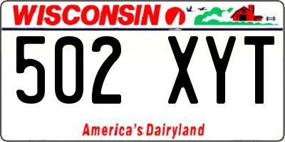 WI license plate 502XYT