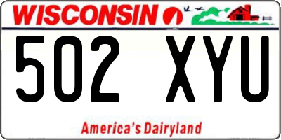 WI license plate 502XYU