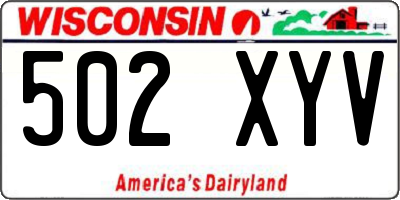 WI license plate 502XYV