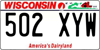 WI license plate 502XYW