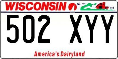 WI license plate 502XYY