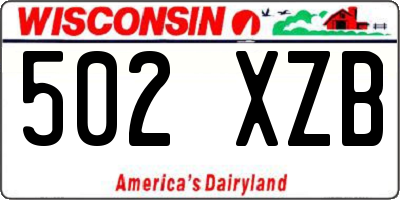 WI license plate 502XZB