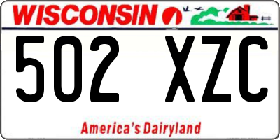 WI license plate 502XZC