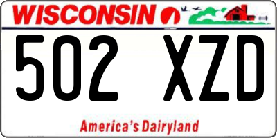 WI license plate 502XZD