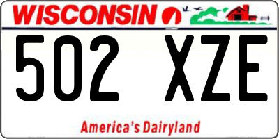 WI license plate 502XZE