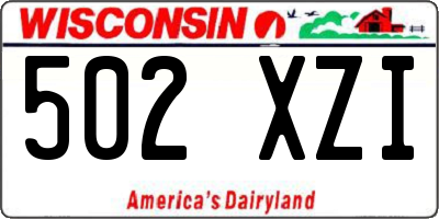 WI license plate 502XZI