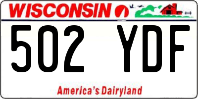 WI license plate 502YDF